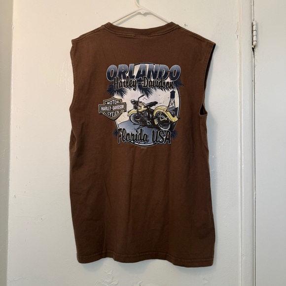 Vintage 2003 Harley Davidson Orlando Florida  Tee. Distressed Y2K Biker Tank L - Picture 8 of 8